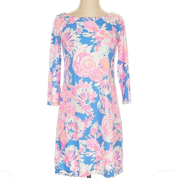 Lilly Pulitzer Vibrant Blue and Pink Floral Mini Dress - Picture 1 of 3